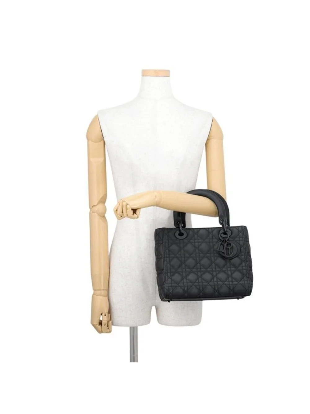Dior Handbag Lady Cannage Sloi 2-Way Black